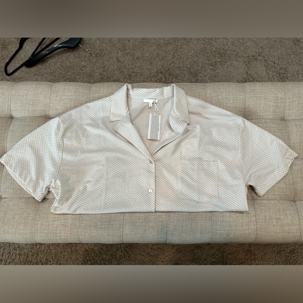 Skins Women’s Jules Top - Size 3 Color - Sandstone Check - NWT - Picture 5 of 8